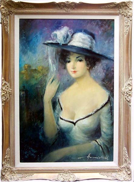 Americo Makk - The Velvet Hat - Original Painting - Oil