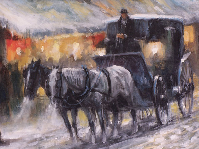Americo Makk - Winter Night - Original Painting - Oil