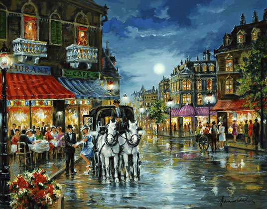 Americo Makk - Paris Moon - Limited Edition Serigraph 