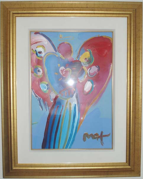 Peter Max - Angel With Heart - Original Mixed Media / Acrylic / Color Lithography