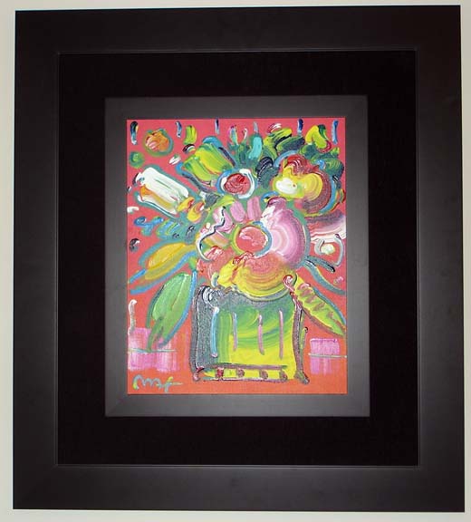 Peter Max - Flowers #4 - Original Painting - Acrylic on Panel