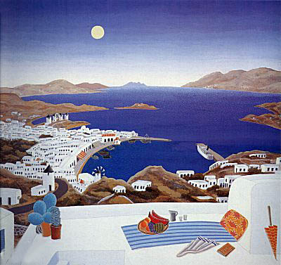 Thomas McKnight - Mykonos Rooftops - Limited Edition Serigraph