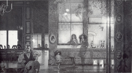 Peter Milton - Interiors I: Family Reunion - Limited Edition Etching and engraving