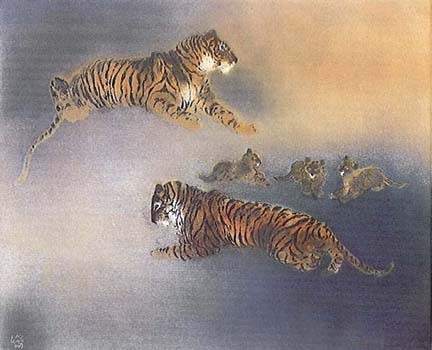 Kaiko Moti - Les Tigres - Limited Edition Aquatint Etching