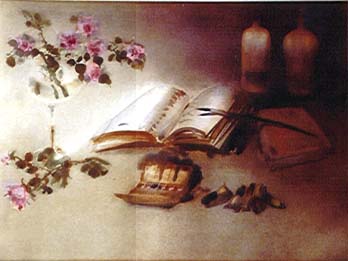 Kaiko Moti - Still Life With Book - Limited Edition Aquatint Etching