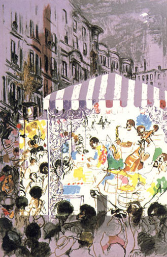 Leroy Neiman - Harlem Street Jazz Scene - Limited Edition Serigraph
