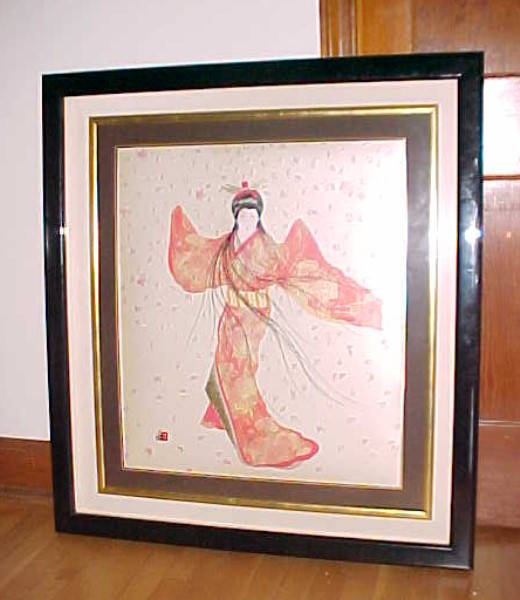 Hisashi Otsuka - Lady of the Floating Blossoms - Limited Edition Mixed Media