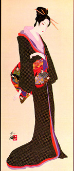 Hisashi Otsuka - Lady of The 36 Poets (black) and Lady of The 36 Poets (red) - Limited Edition Mixed Media