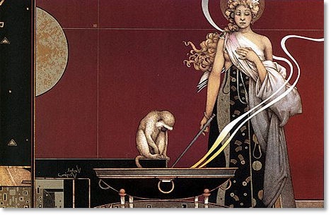 Michael Parkes - Sacred Fire - Limited Edition Stone Lithograph