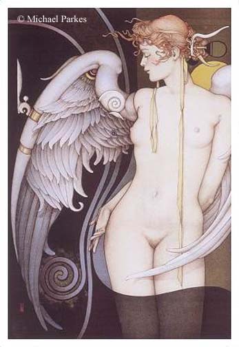 Michael Parkes - Watching Time - Limited Edition Stone Lithograph