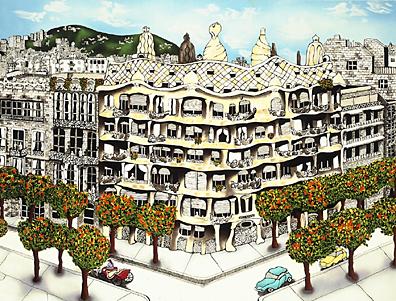 Linnea Pergola - Casa Mila - Limited Edition Serigraph