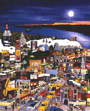 Linnea Pergola - Moonlight over Manhattan - Limited Edition Serigraph