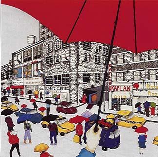 Linnea Pergola - Red Umbrella - Limited Edition Serigraph
