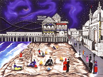 Linnea Pergola - Seaside Nights - Northern Lights - Limited Edition Serigraph
