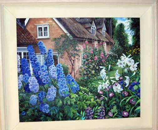 Susan Rios - Delphiniums - Original Painting - Oil on Canvas