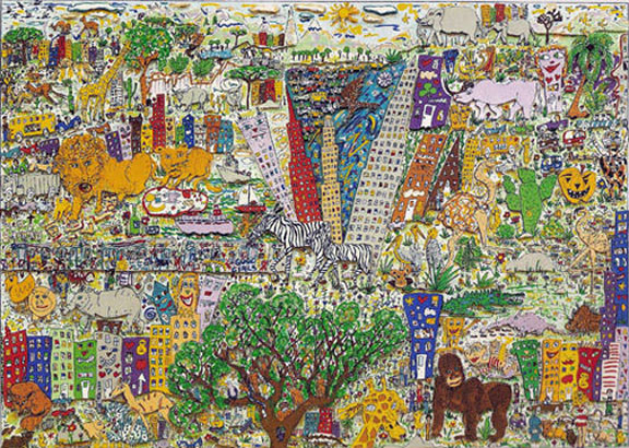 James Rizzi - It's A Jungle Out There - 3-D Limited Edition Serigraph