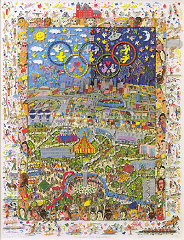 James Rizzi - A Village For The World - 3-D Limited Edition Serigraph
