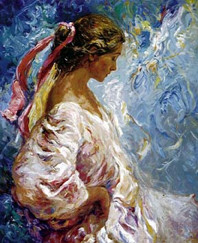 Royo - Entre Azules - Limited Edition Serigraph on Panel