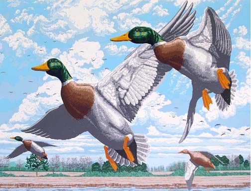 Rick Rush - Mallards in Flight - Limited Edition Serigraph