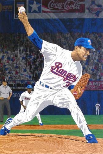 Rick Rush - Pitcher Perfect - Nolan Ryan - Limited Edition Serigraph