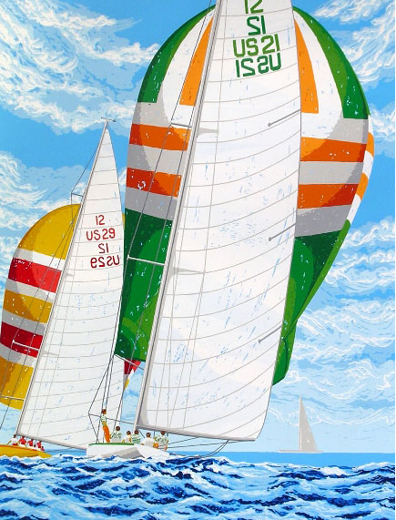 Rick Rush - Spinnaker Run - Limited Edition Serigraph