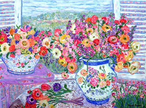 Leslie Sayour - Flowers and Lace - Limited Edition Serigraph