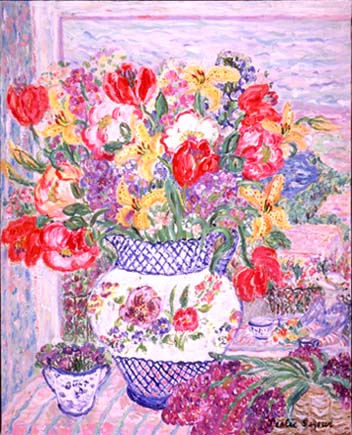 Leslie Sayour - Lilac Basket - Limited Edition Serigraph