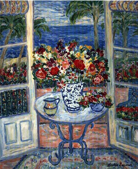 Leslie Sayour - Tropical View - Limited Edition Serigraph