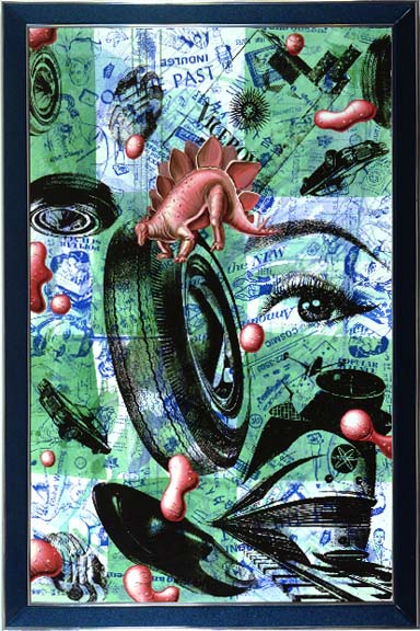 Kenny Scharf - Check-a-saur - Original Painting - Acrylic / Oil / Silkscreen Ink on Canvas 