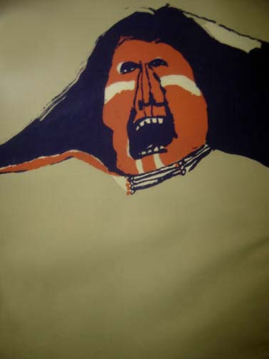 Fritz Scholder - Screaming Indian - Limited Edition Serigraph