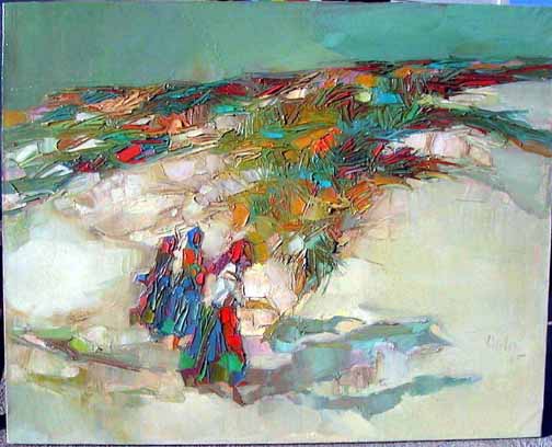 Nicola Simbari - Beach In Palinuro - Original Painting - Oil on Canvas
