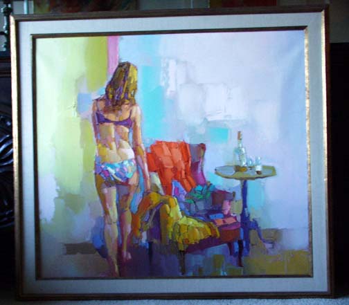 Nicola Simbari - Model In Studio - Original Painting - Oil on Canvas