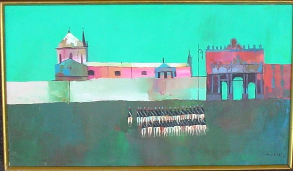 Nicola Simbari - Parade In Flaminio - Original Painting - Oil on Canvas