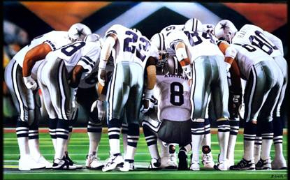 Daniel M. Smith - Huddle II Dallas Cowboys - Limited Edition Offset Lithograph