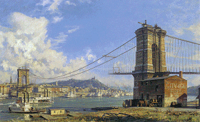 John Stobart - Cincinnati A Panorama from Covington Riverfront in 1866 - Limited Edition Lithograph