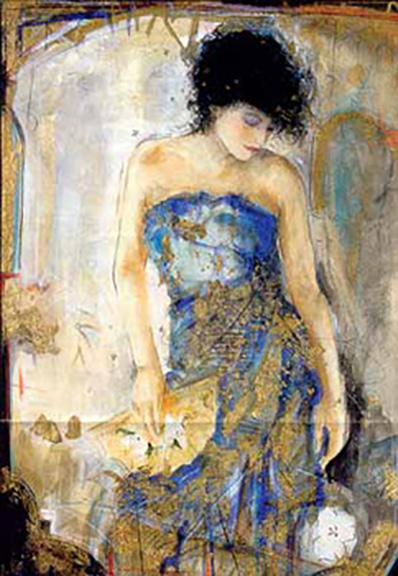 Janet Treby - Girl With Fan - Limited Edition Serigraph
