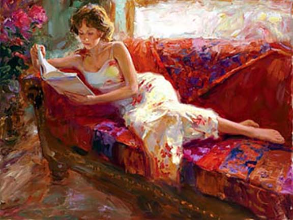 Vladimir Volegov - The Red Couch - Limited Edition Giclee on Canvas