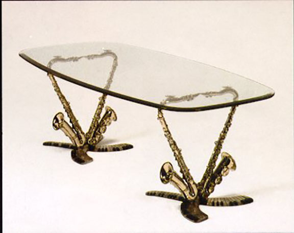 Paul Wegner - Double Sax Table - Limited Edition Bronze Sculpture