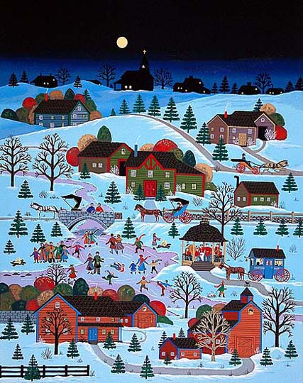 Jane Wooster Scott - Skater's Moon At Soda Spring - Limited Edition Serigraph