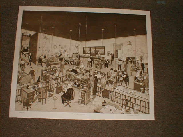 Jane Wooster Scott - The Newsroom - Limited Edition Etching