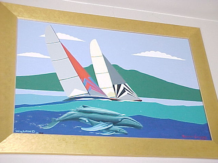 Wyland - Sailing With Whales - Original Painting - Oil on Board