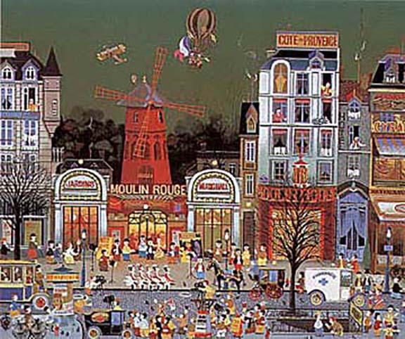 Hiro Yamagata - Le Moulin Rouge - Limited Edition Serigraph