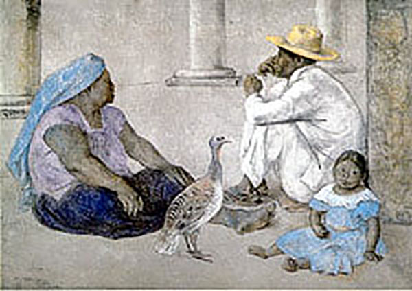 Francisco Zuniga - Familia Indigena II (Country Family II) - Limited Edition Lithograph