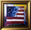 peter max original painting flag with heart
